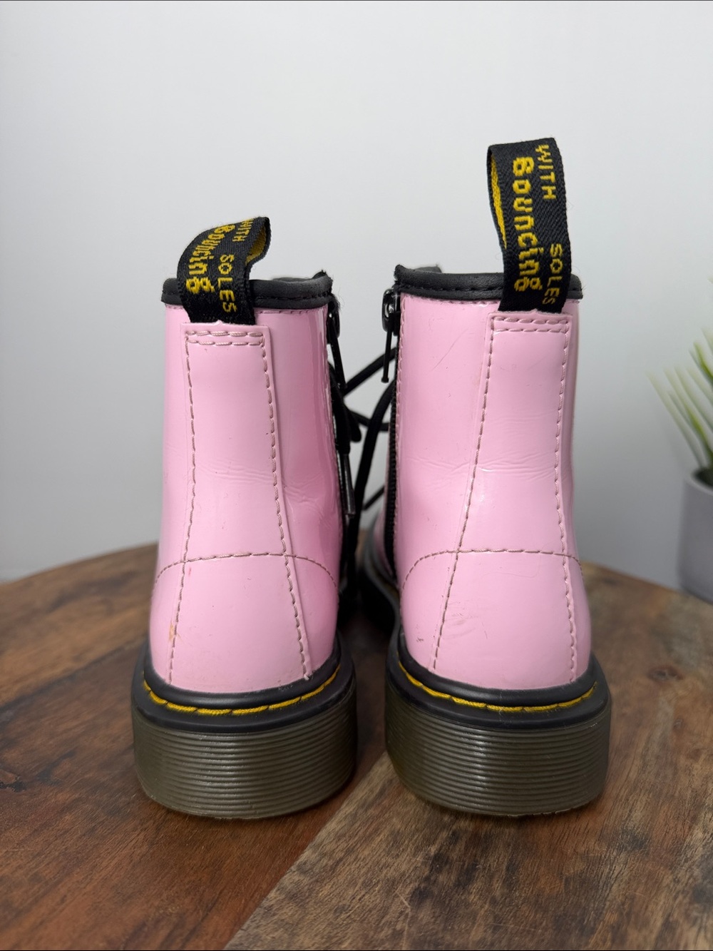 Dr. Martens 1460 8-Eye Patent Boot - Toddler - Pale Pink - Size 13 - Picture 5 of 8